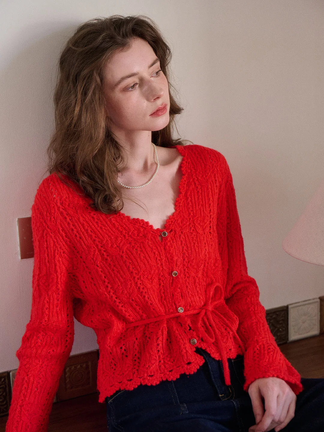 Yaretzi V-Neck Knit Wool Top