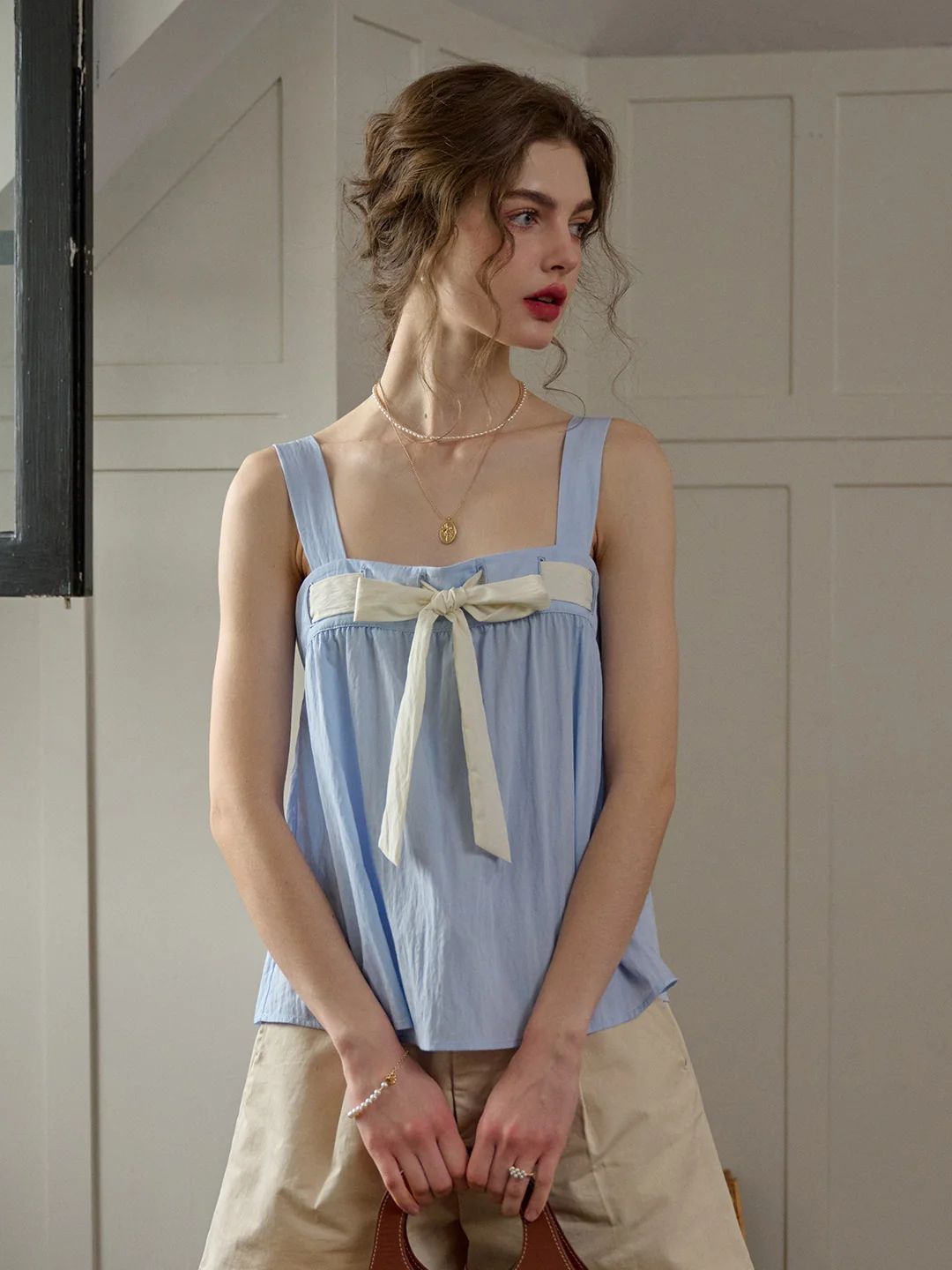 【Final Sale】Skye Square Neck Bow Top