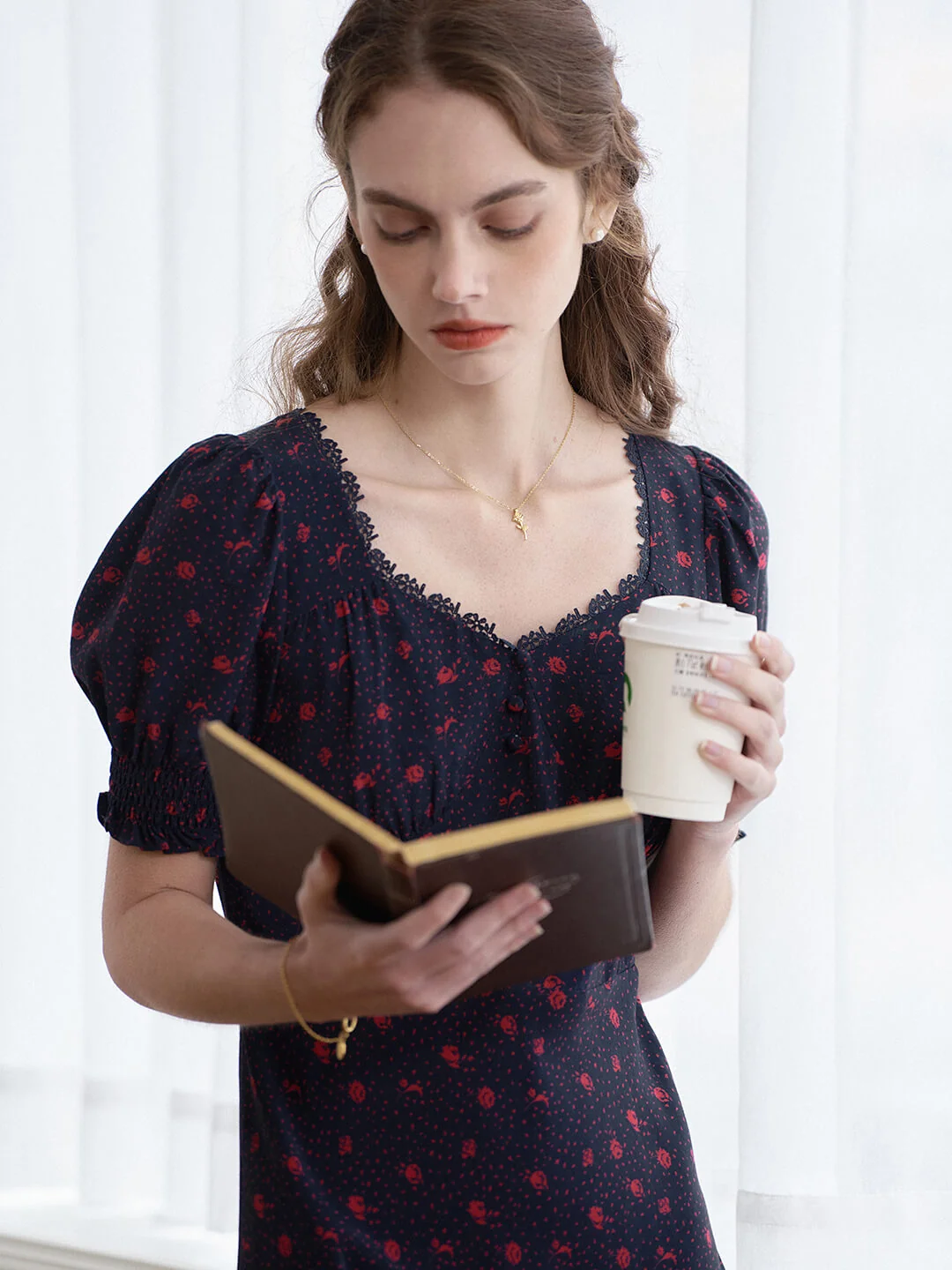 Madeleine Eco-fabric Puff Sleeve Dress