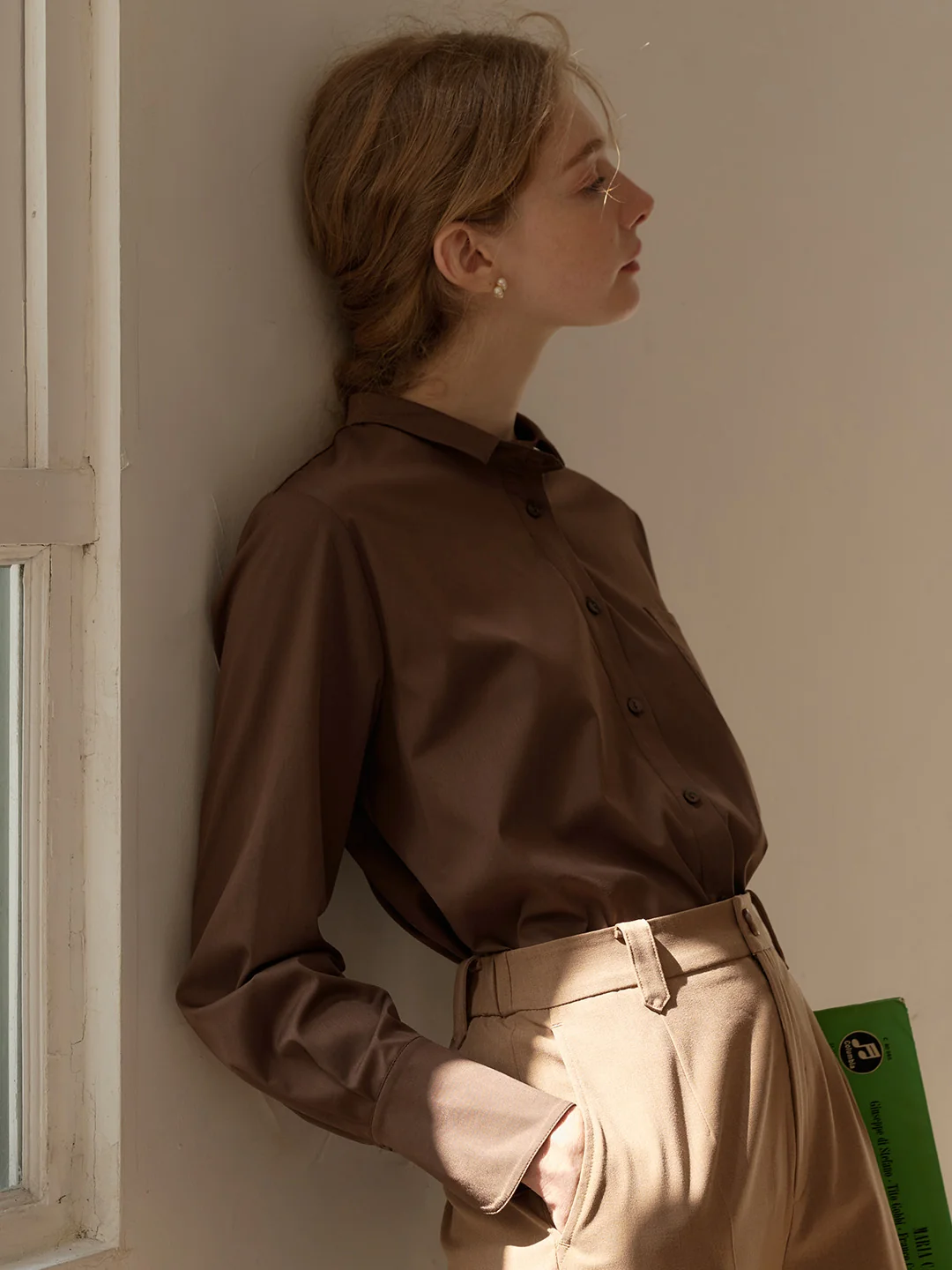 【Final Sale】Sarahi French Cuffs Small Lapel Shirt