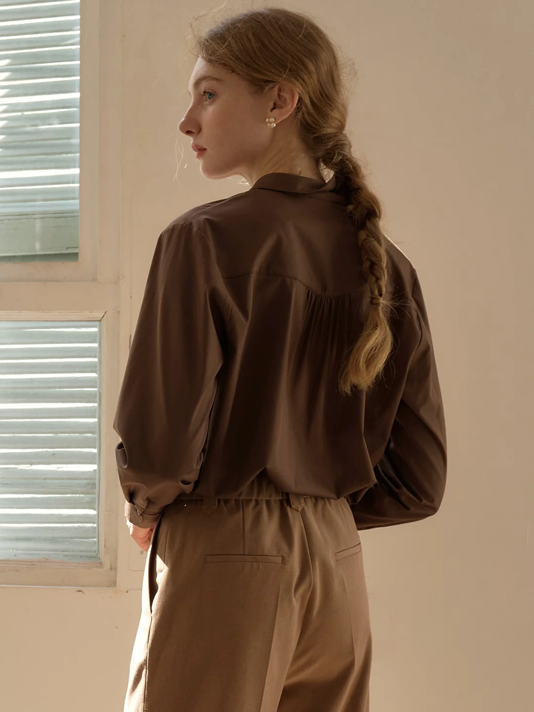 【Final Sale】Sarahi French Cuffs Small Lapel Shirt