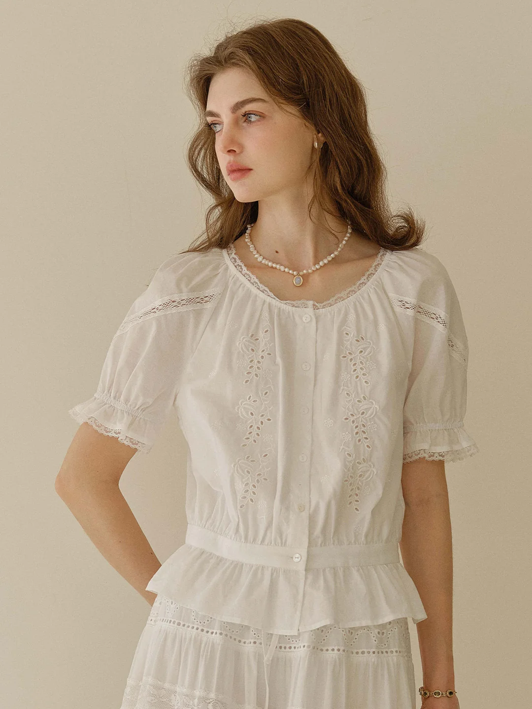 Samara Round Neck 100% Cotton Blouse