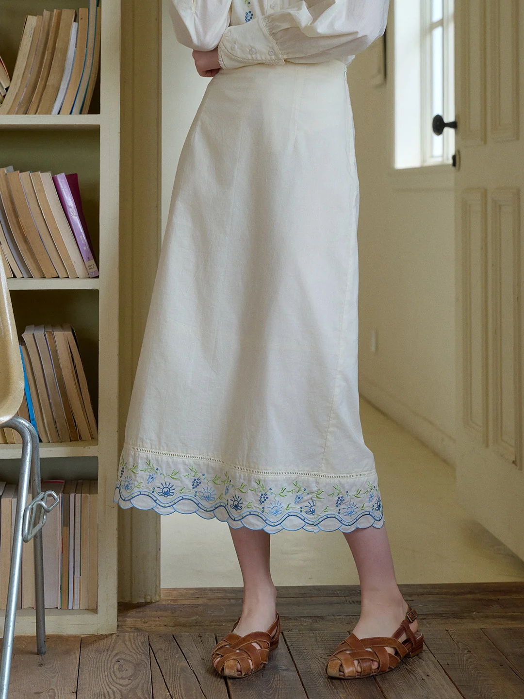 Julianna Embroidery 100% Cotton Skirt