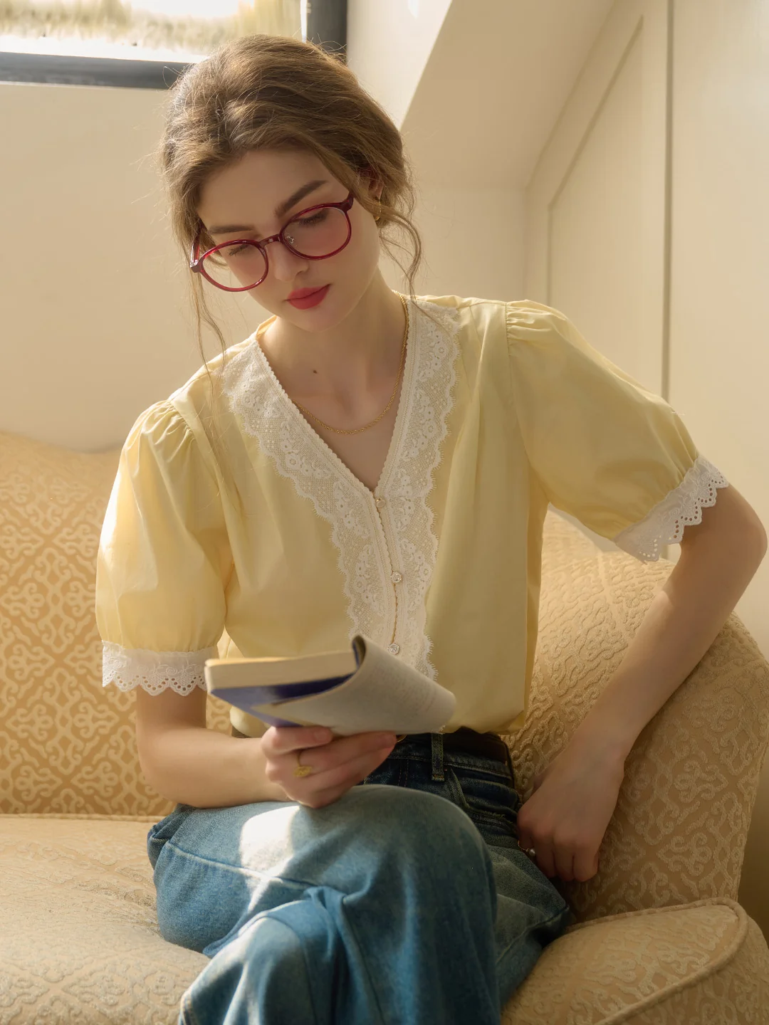 【Final Sale】Margot Peter Pan Collar 100% Cotton Blouse