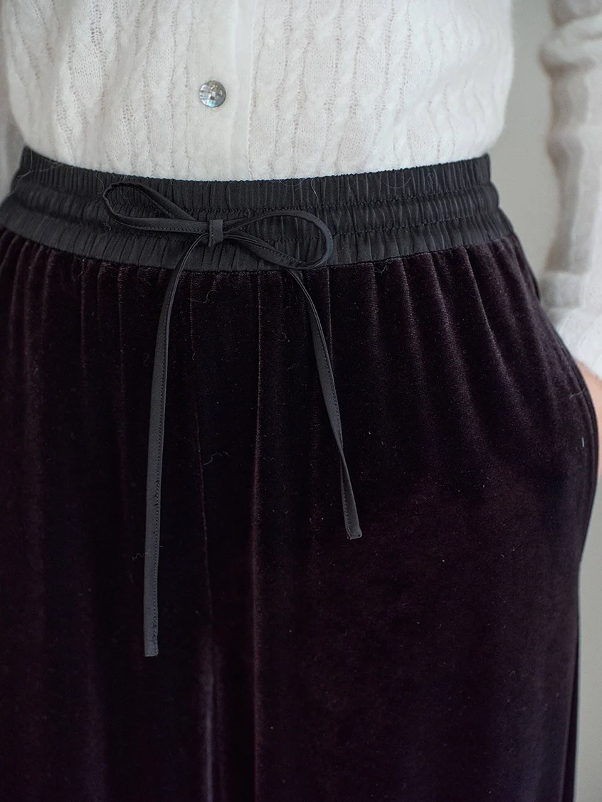 Leanna Loose Velvet Tapered All-Purpose Pants