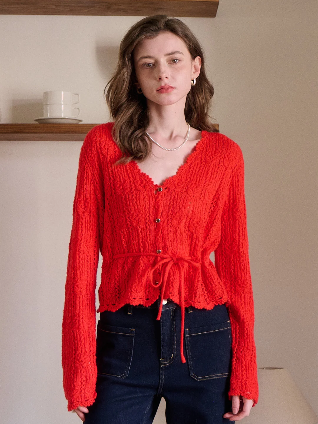 Yaretzi V-Neck Knit Wool Top