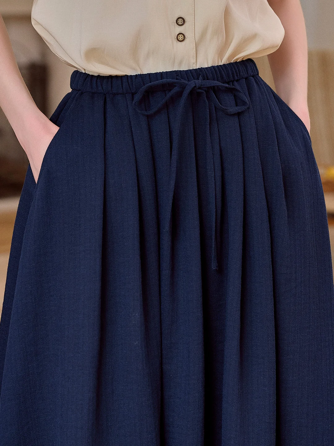 Sadie A-Line Lyocell Linen Skirt