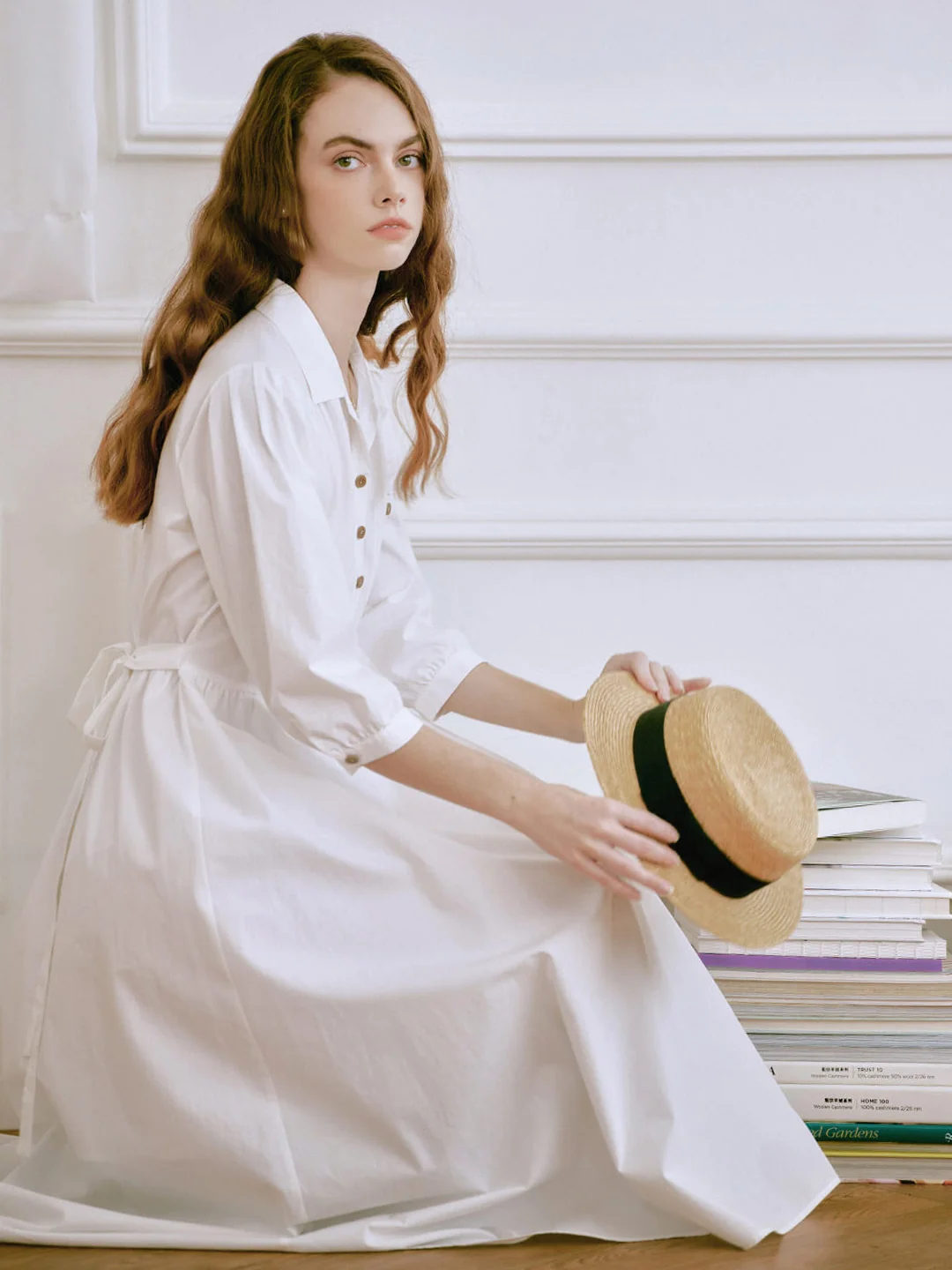 【Final Sale】Celeste Lapel Pocket Button-on 100% Cotton Dress