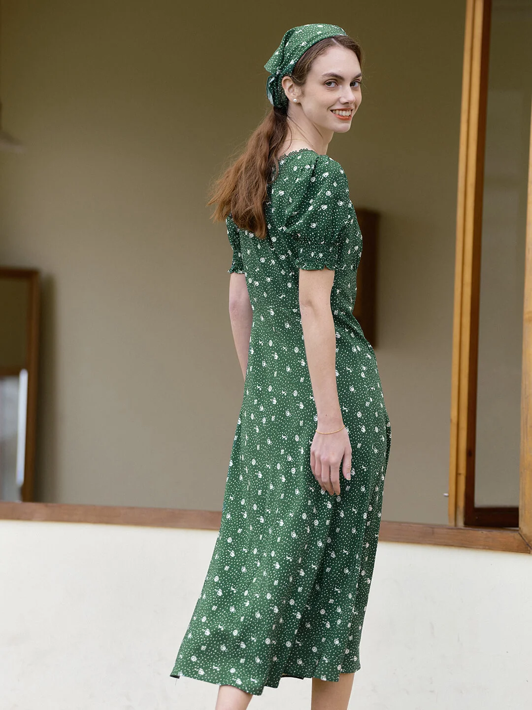 Madeleine Eco-fabric Puff Sleeve Dress
