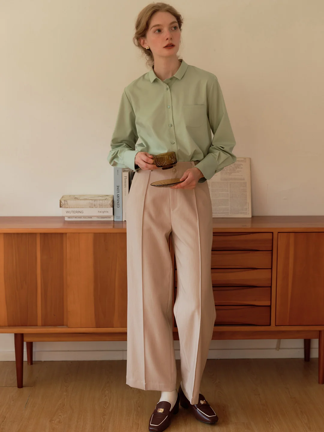 【Final Sale】Sarahi French Cuffs Small Lapel Shirt