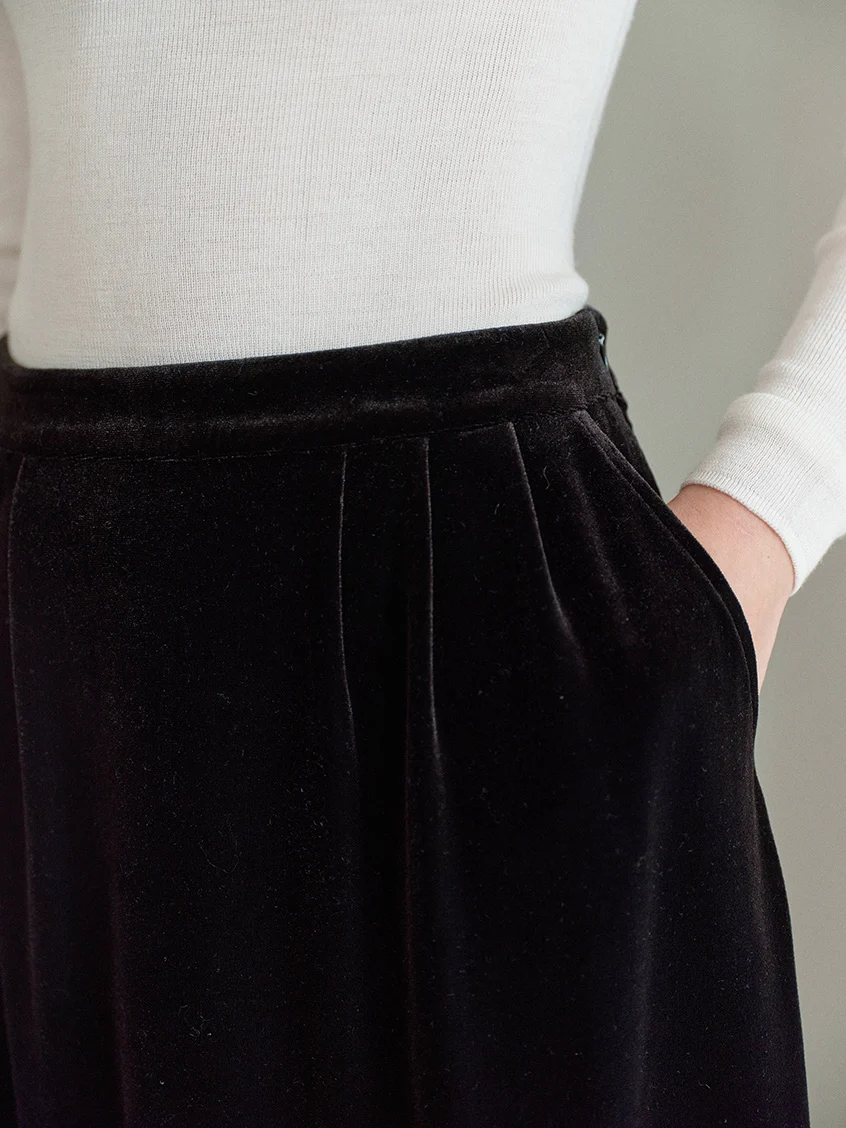 Violette All-Purpose Lace Velvet Midi Skirt