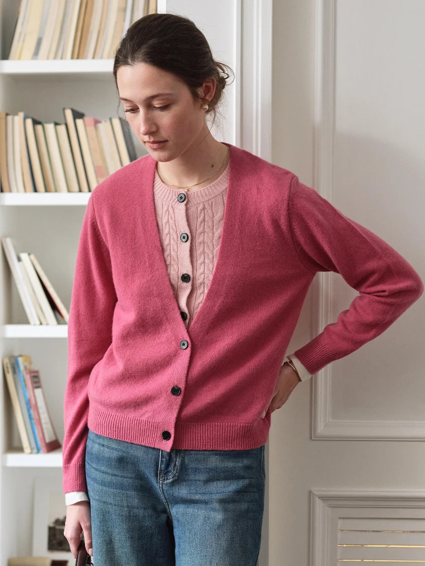 Ainhoa 100%Wool Drop Shoulder Versatile Cardigan