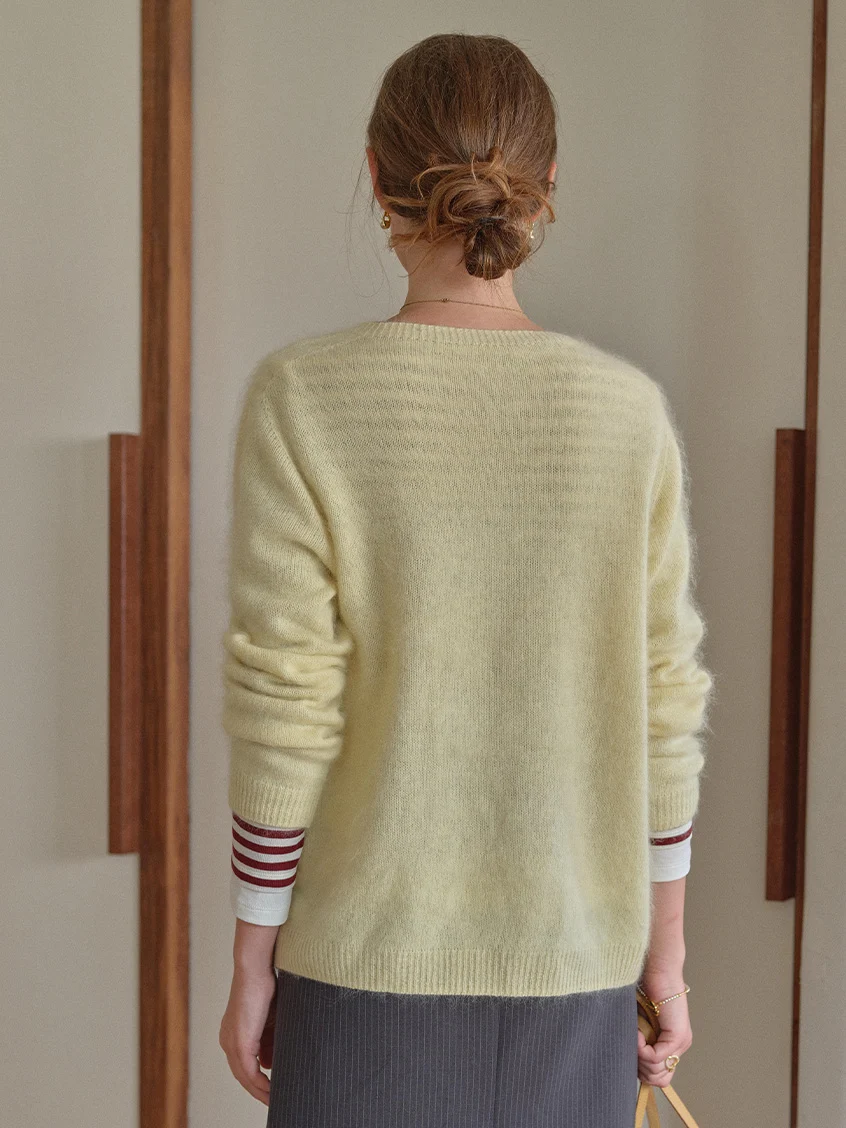 Tru Cloud-Soft Wool Round Neck Sweater Bright Yellow