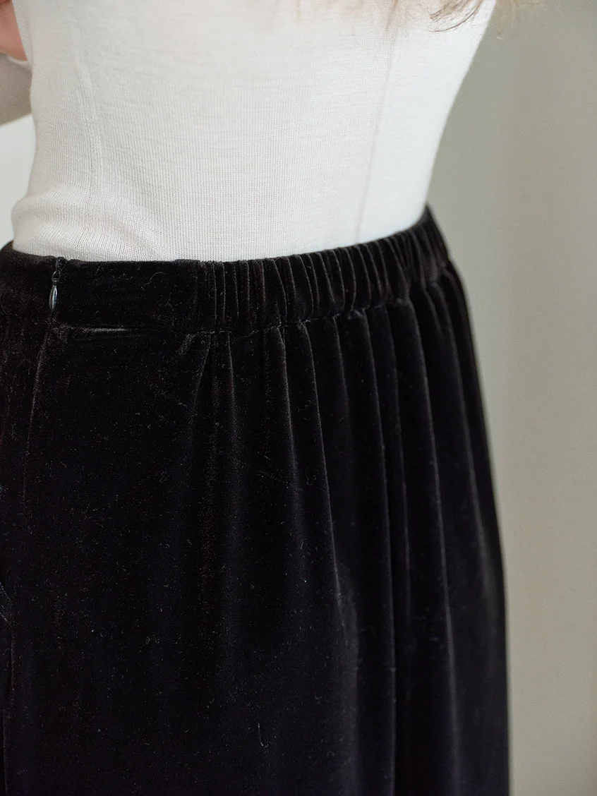 Violette All-Purpose Lace Velvet Midi Skirt