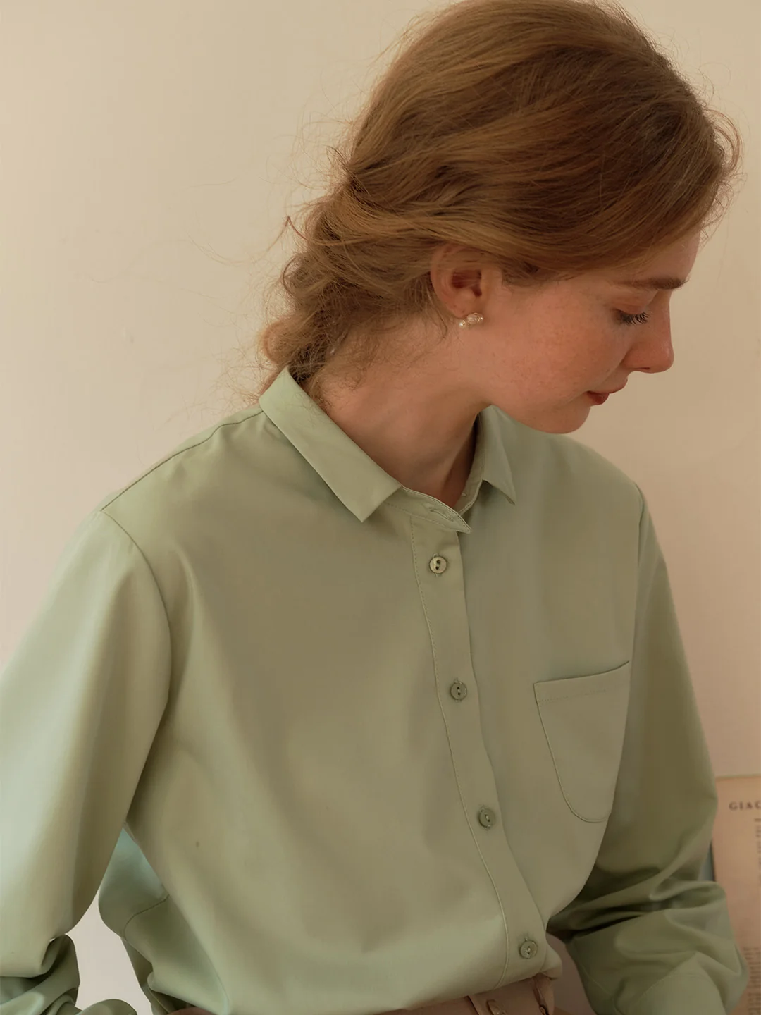【Final Sale】Sarahi French Cuffs Small Lapel Shirt
