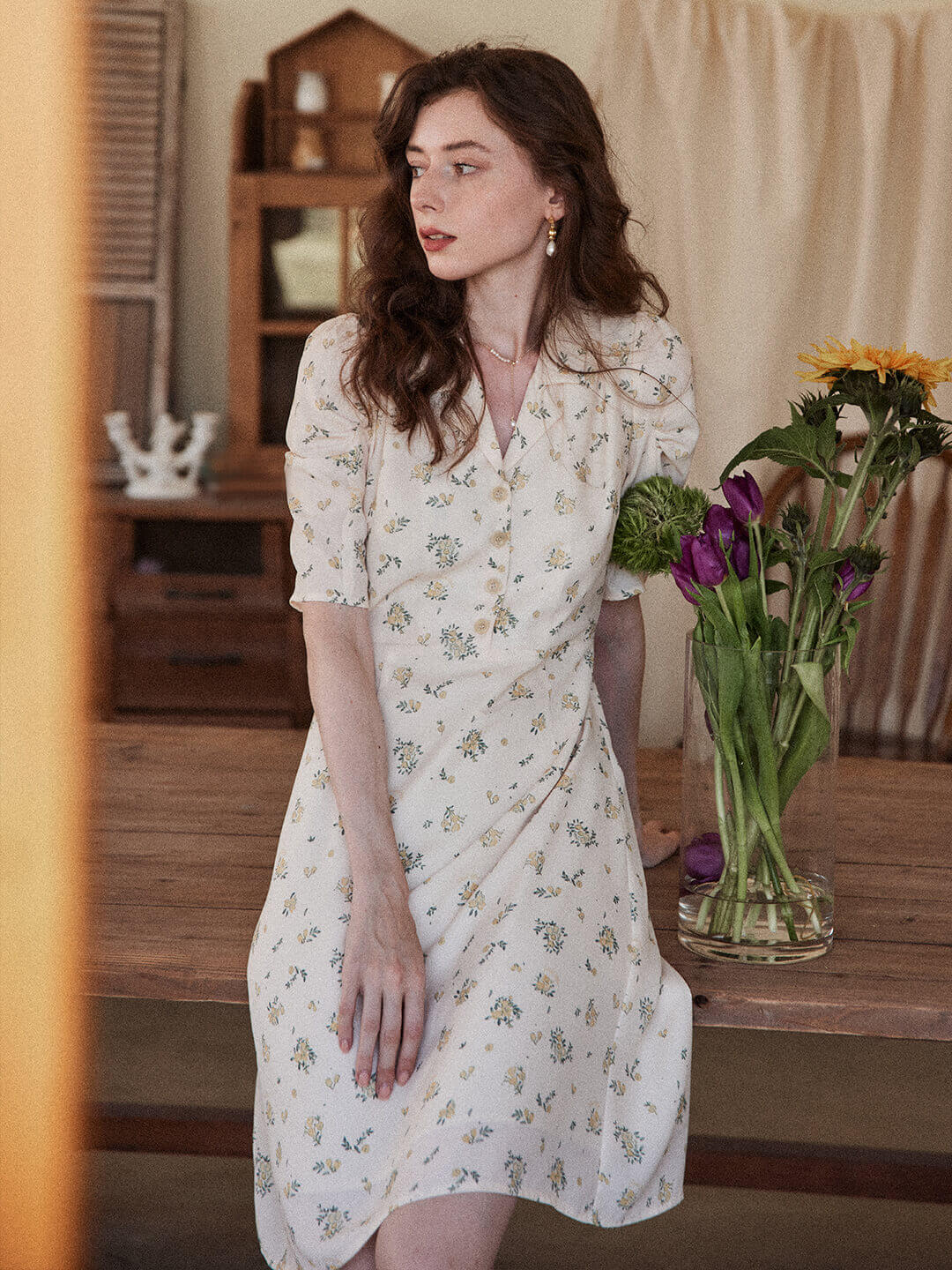 Fannie Printed Floral Tea Dress