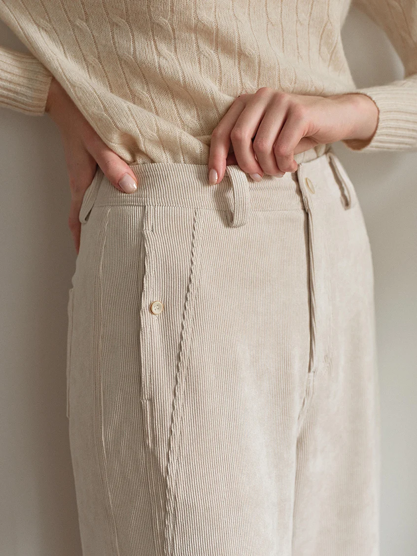 Ghislaine High-Waisted Wide-Leg Trousers
