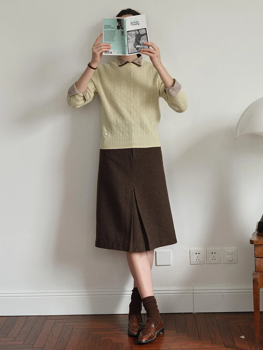 Shay Cable-Knit Lightweight Wool-Cashmere Sweater