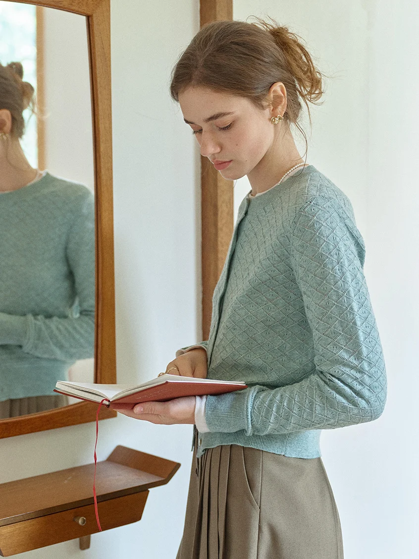 Neriah Round Neck Fitted Button-Up Cardigan