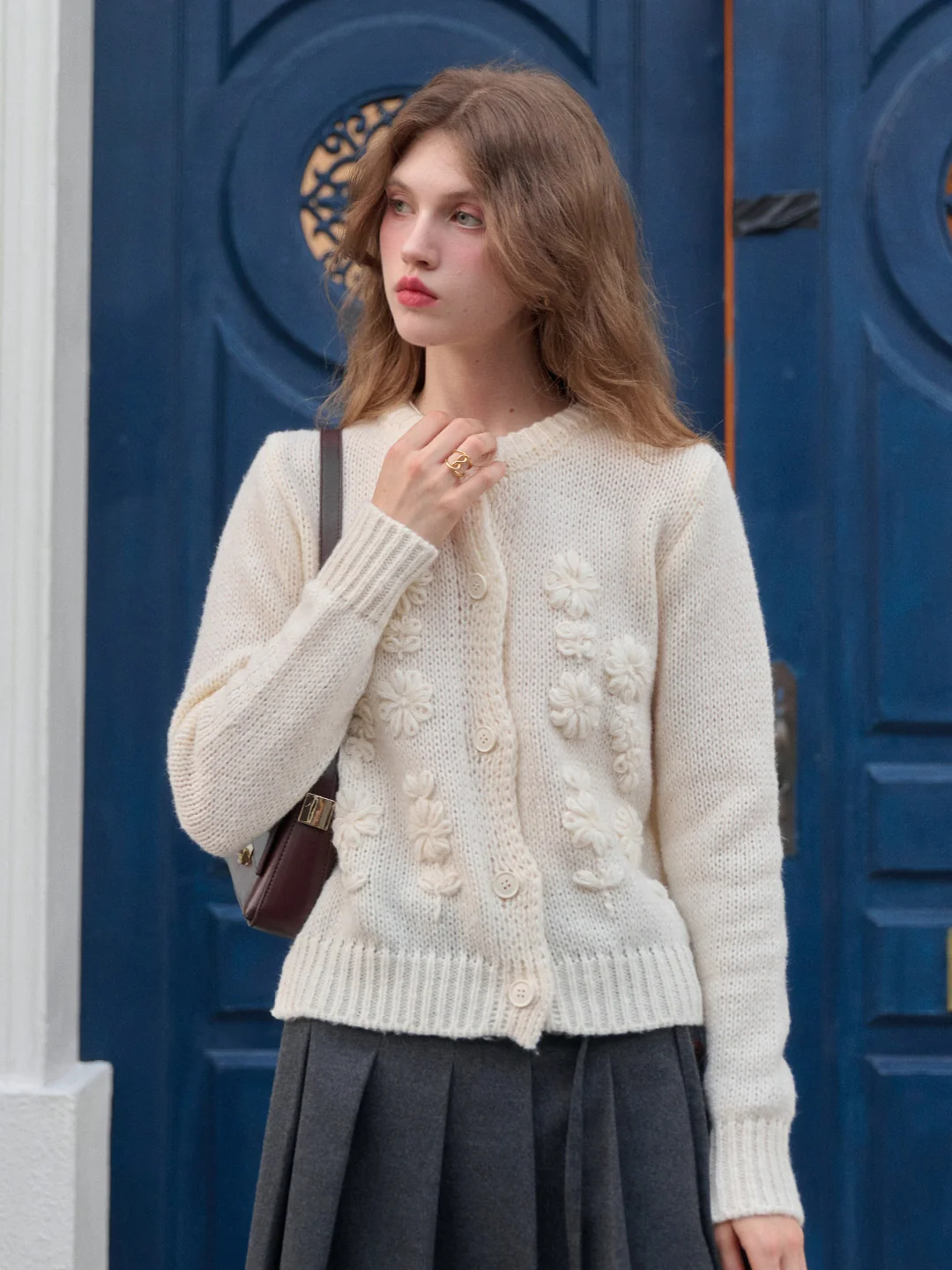 Armani Round Neck Crochet Sweater