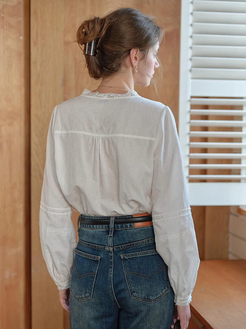 Juniper French Lace Embroidered Blouse