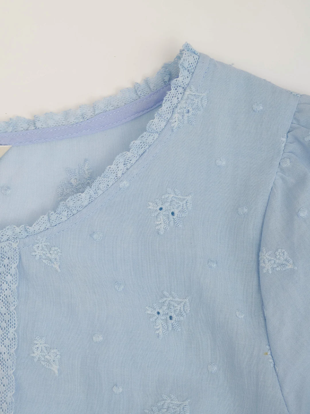 Malia Round Neck Lace Embroidered 100% Cotton Dress