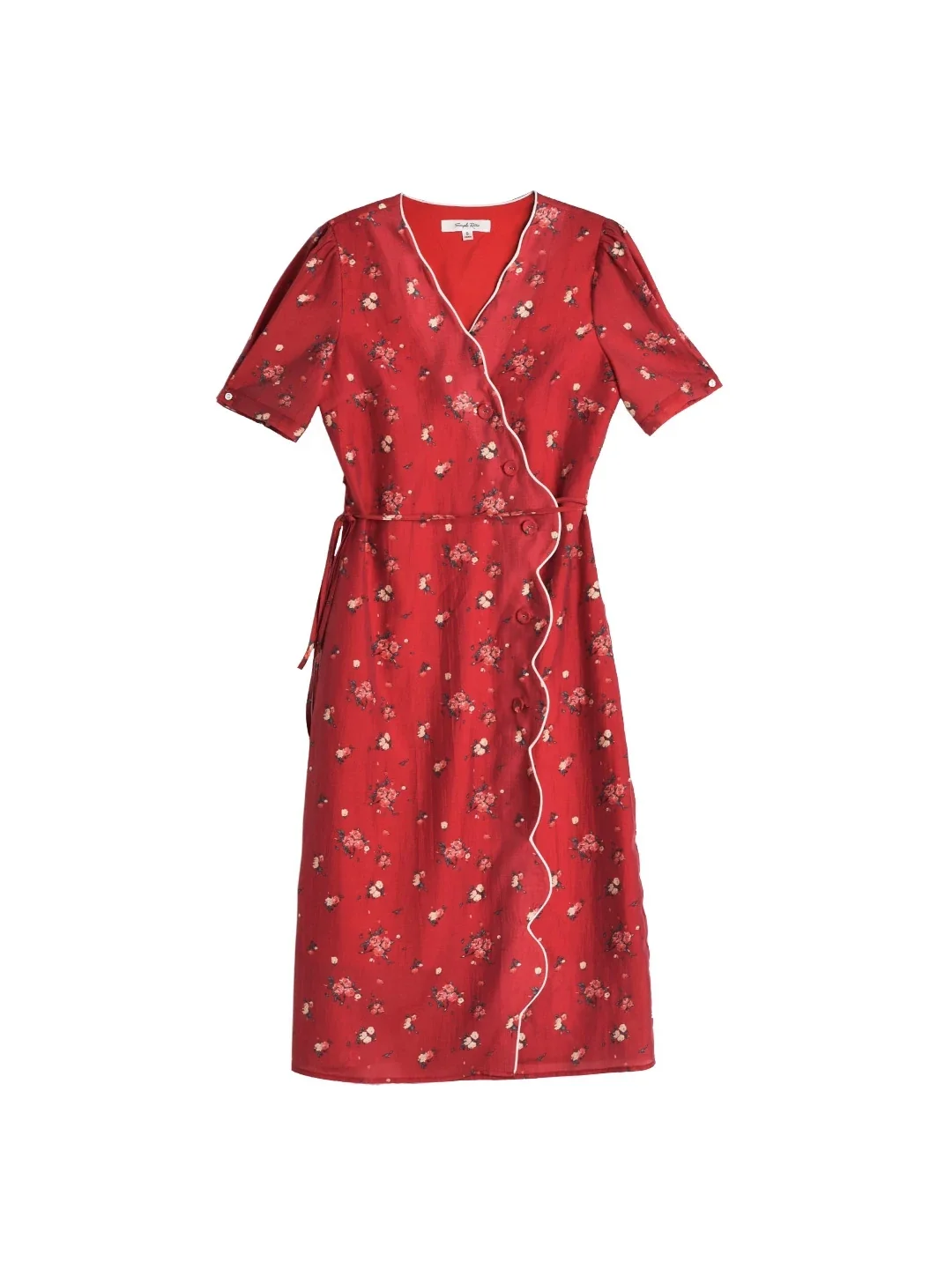 Kimura Floral-Print Rayon Midi Dress