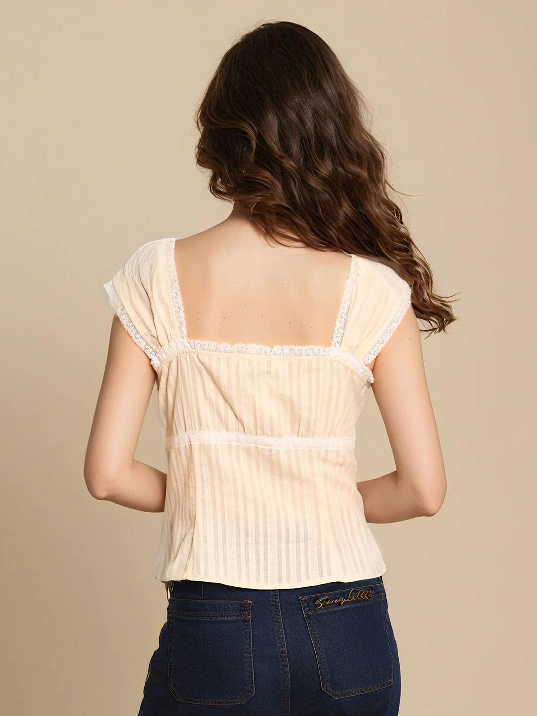 【Final Sale】Cecilia Square Neck 100% Cotton Blouse