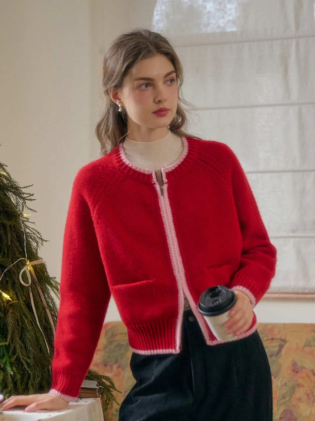 【Final Sale】Brielle Round Neck 100% Wool Cardigan