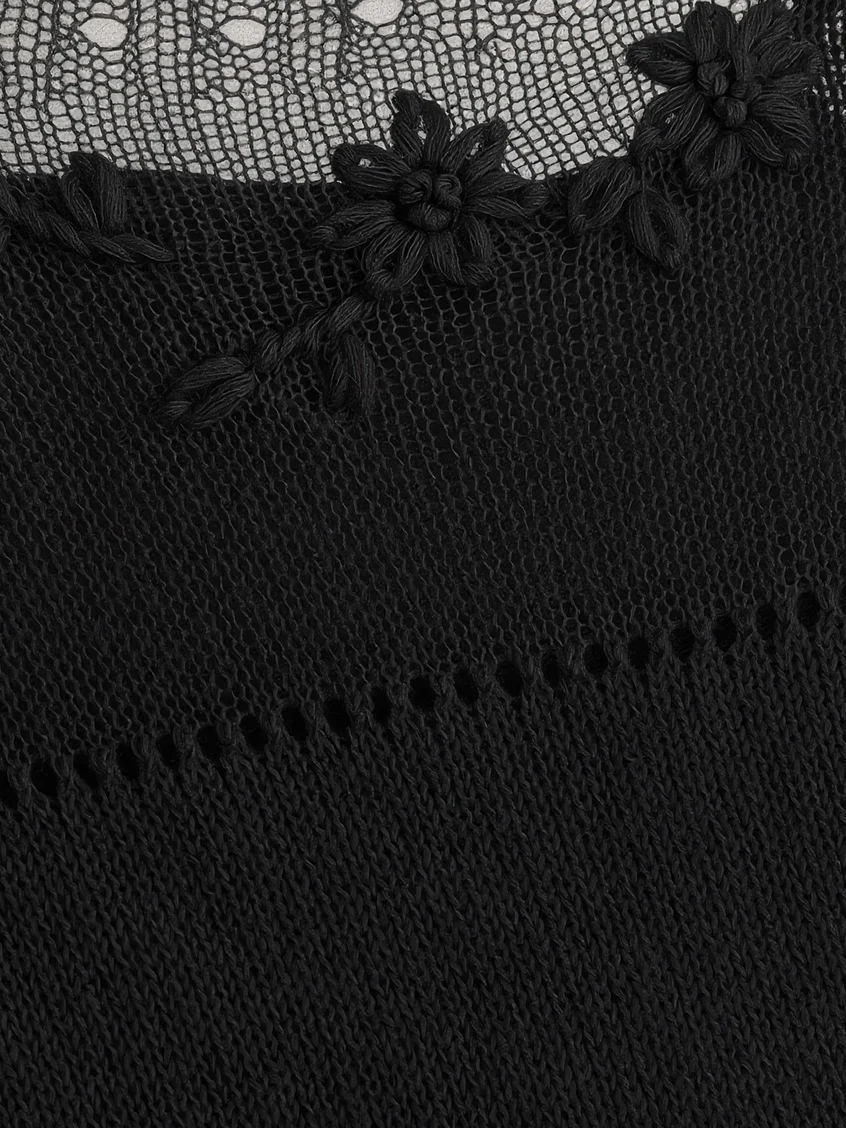 Ellianna Round Neck Lace Embroidery Knitwear