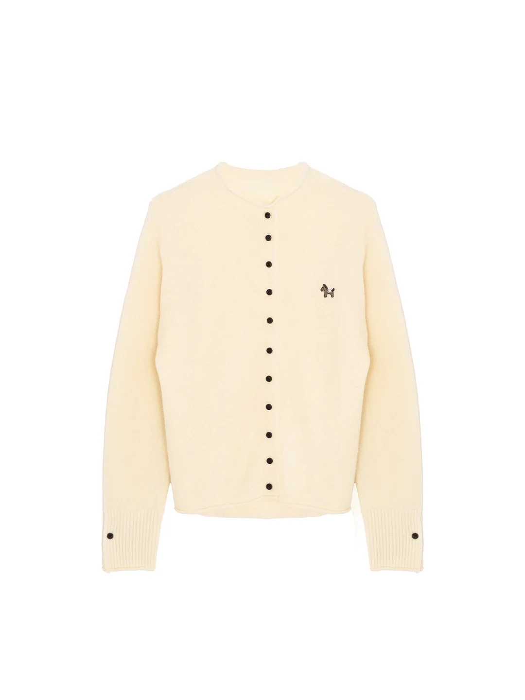Araceli Round Neck 100% Wool Cardigan