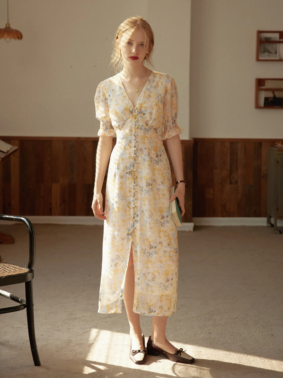 Kora Floral Printed Rayon Maxi Dress