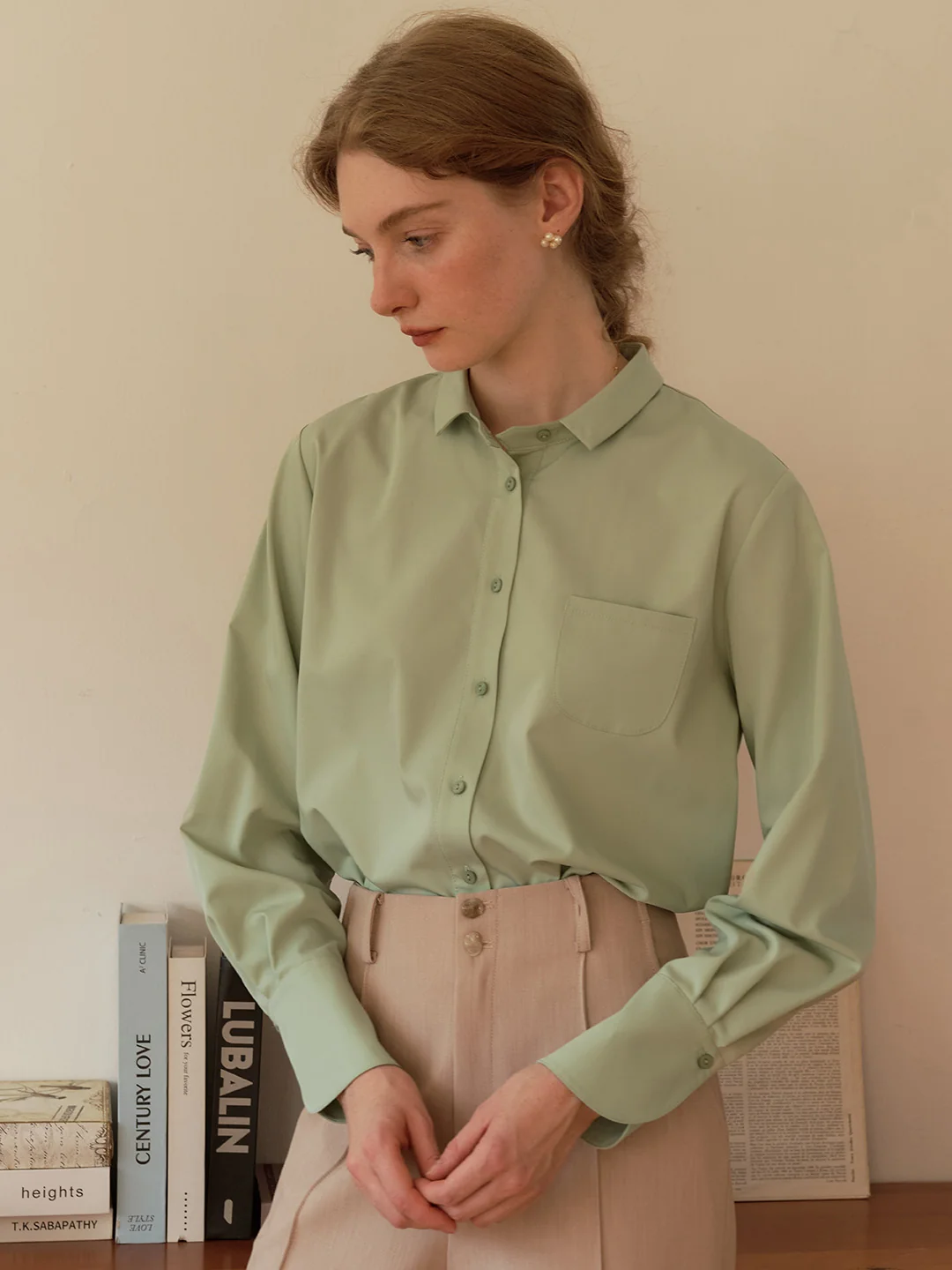 【Final Sale】Sarahi French Cuffs Small Lapel Shirt