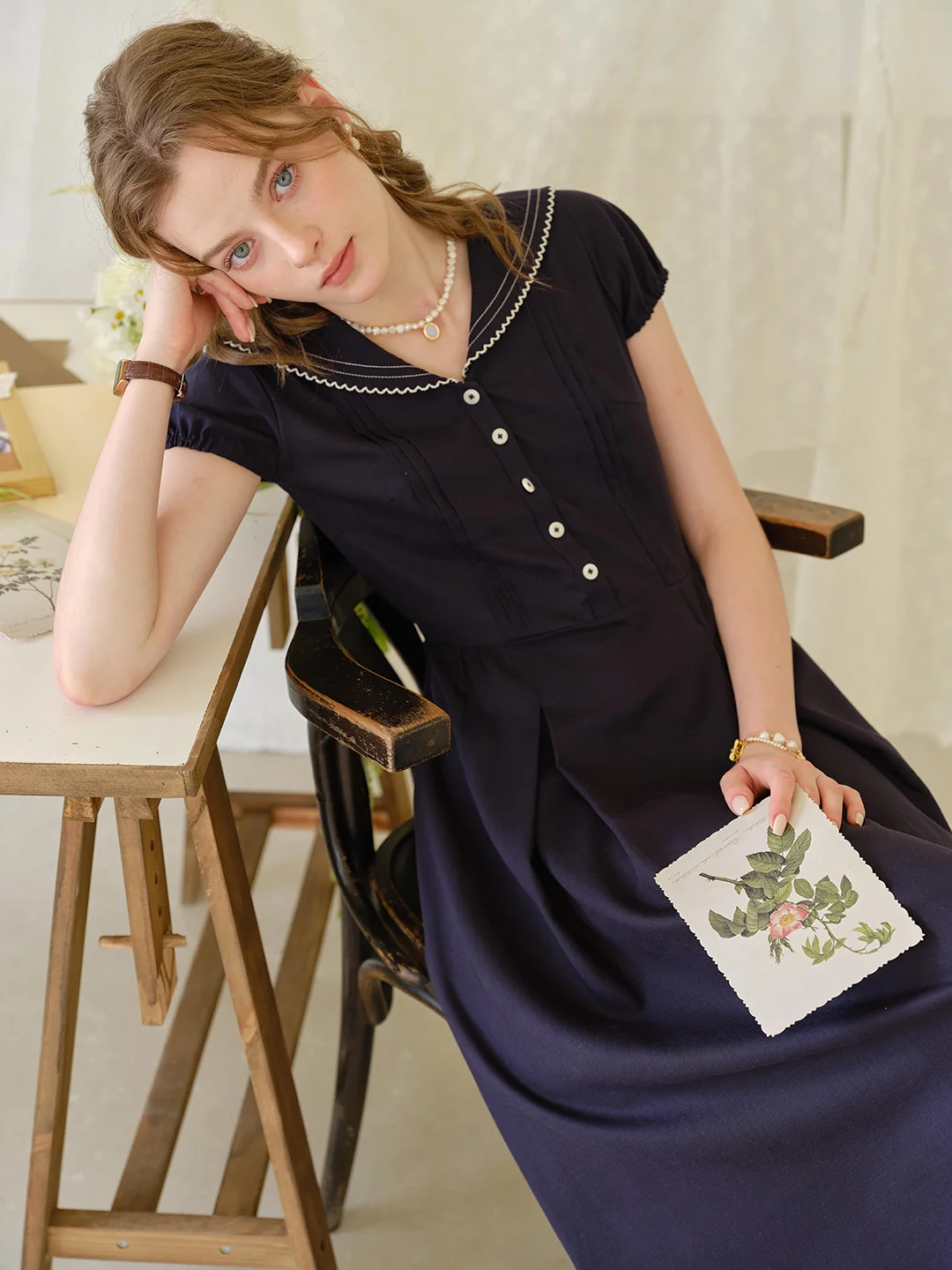 Harper V-Neck Linen Dress
