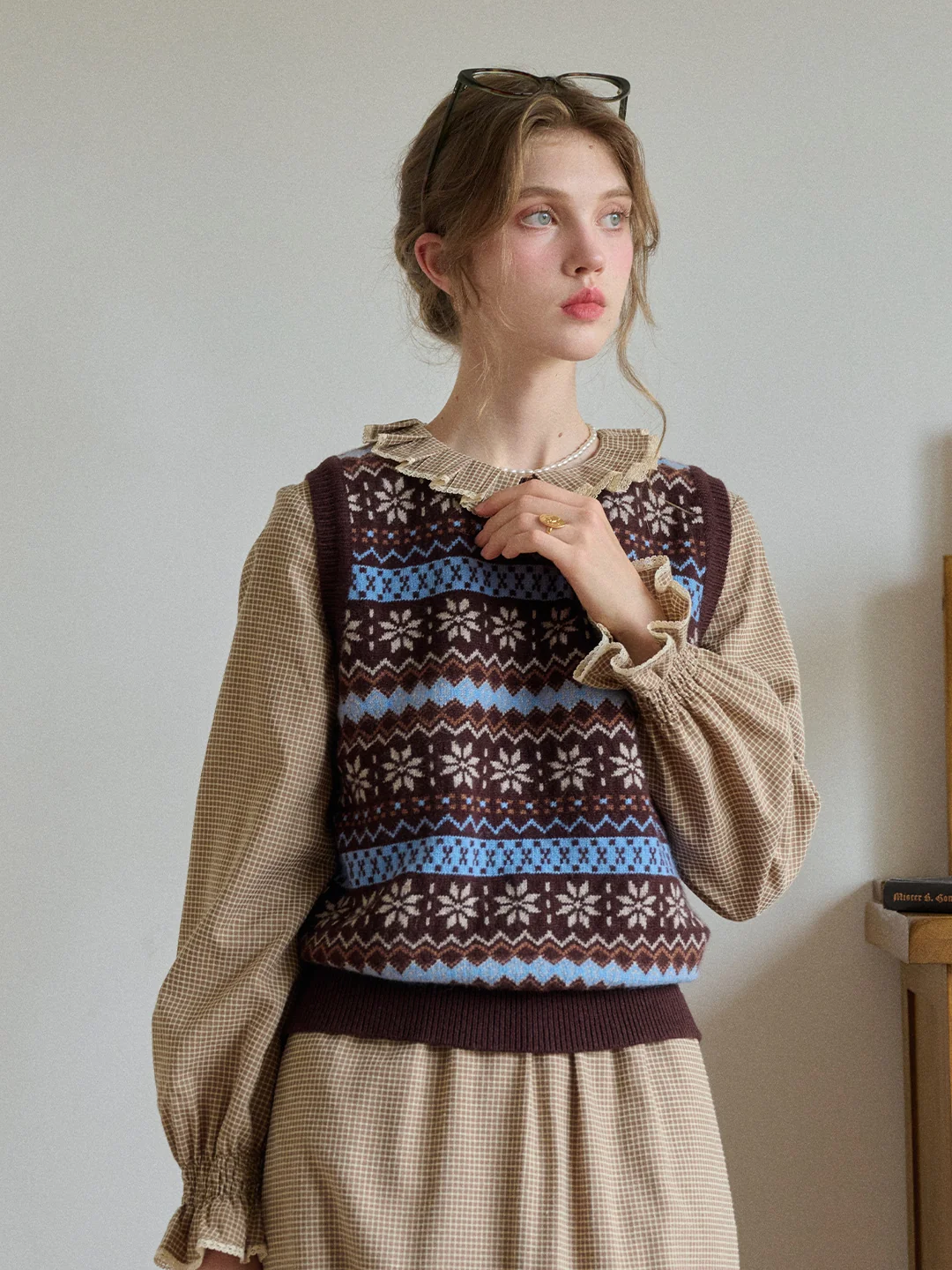 Iyla Round Neck Fair Isle Knitwear Vest