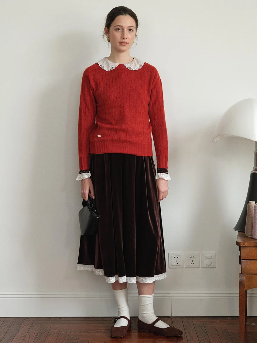 Shay Cable-Knit Lightweight Wool-Cashmere Sweater