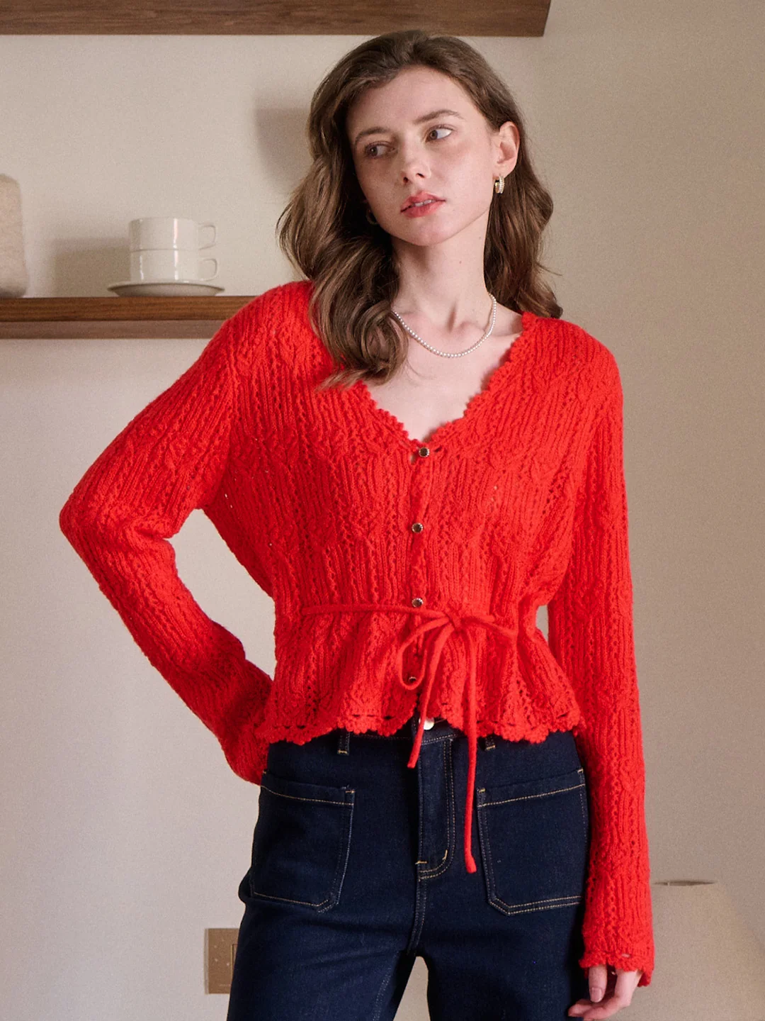 Yaretzi V-Neck Knit Wool Top