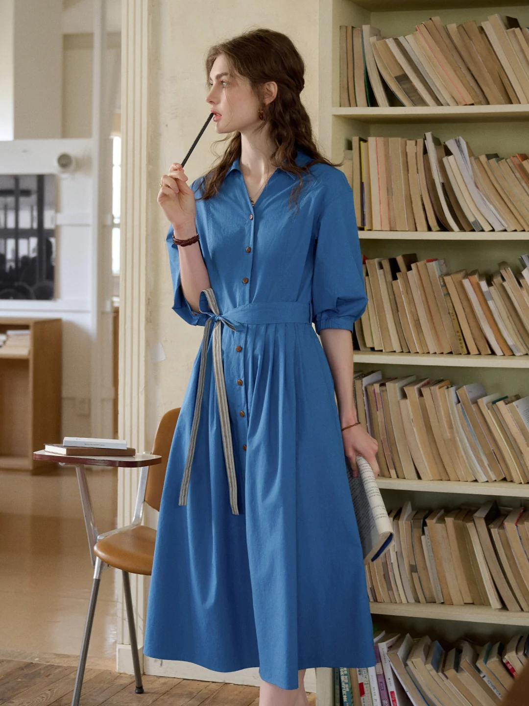 Dolly V-Neck 100% Cotton Dress