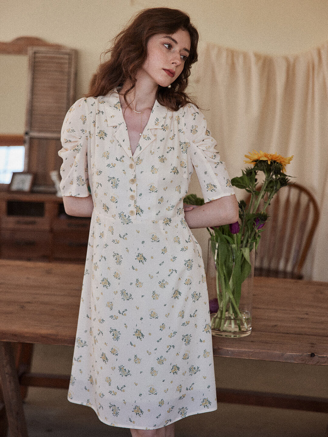 Fannie Printed Floral Tea Dress