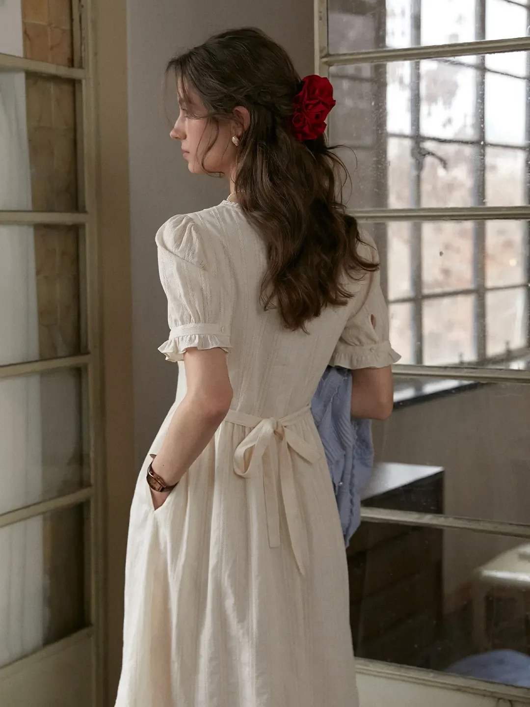 Emmeline Round Neck 100%Cotton Dress