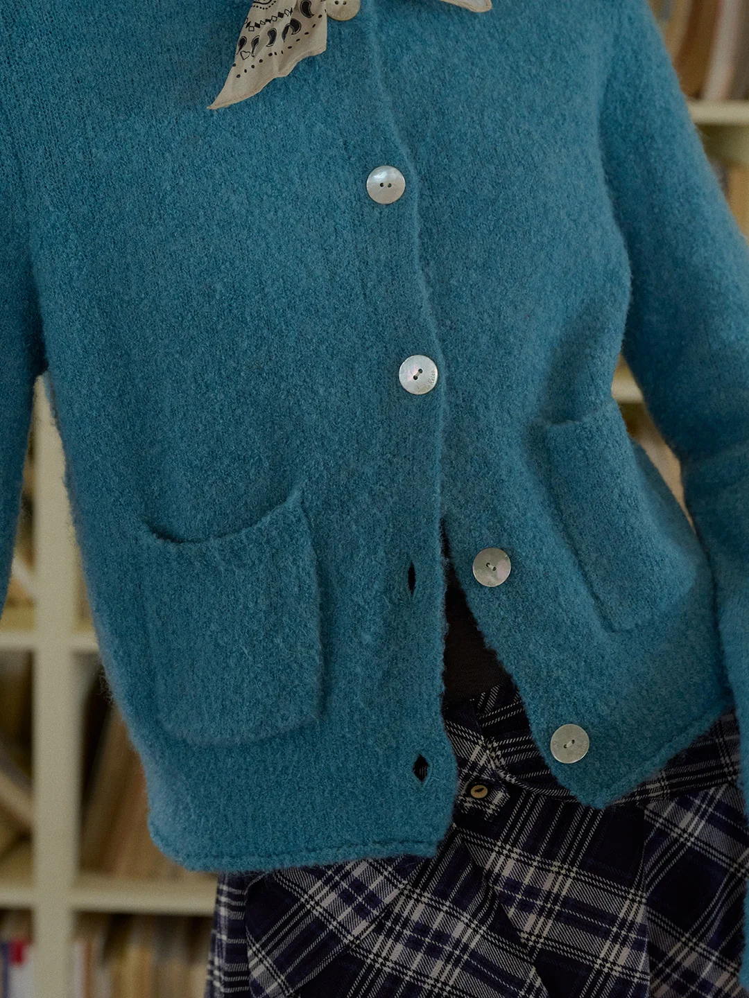 Hattie Round Neck Pocket Wool Cardigan