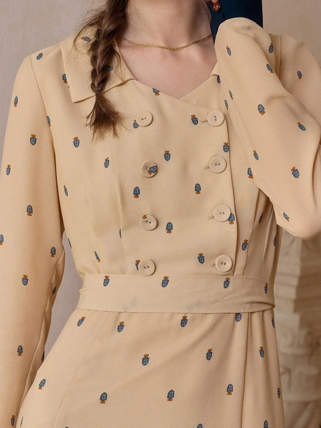 Elizabeth Retro Printed Dress
