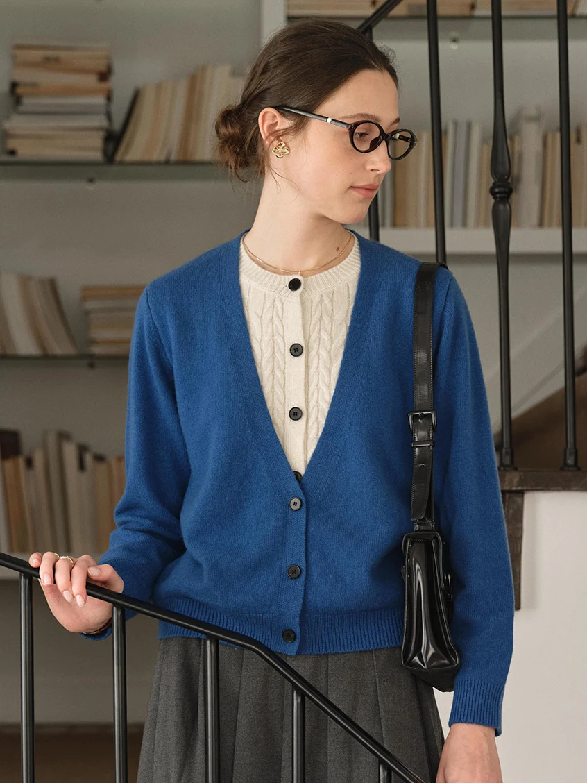 Ainhoa 100%Wool Drop Shoulder Versatile Cardigan