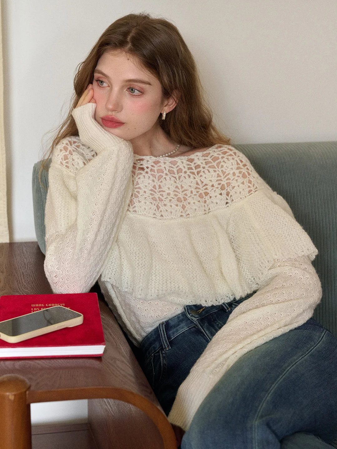 Gracelynn Round Neck Embroidery Sweater