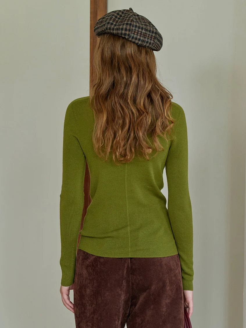 Allyson 100% Merino Mock Neck Knit Sweater