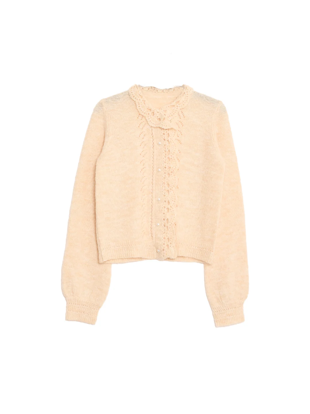 Lauren Wavy Collar Hollow Knit Cardigan