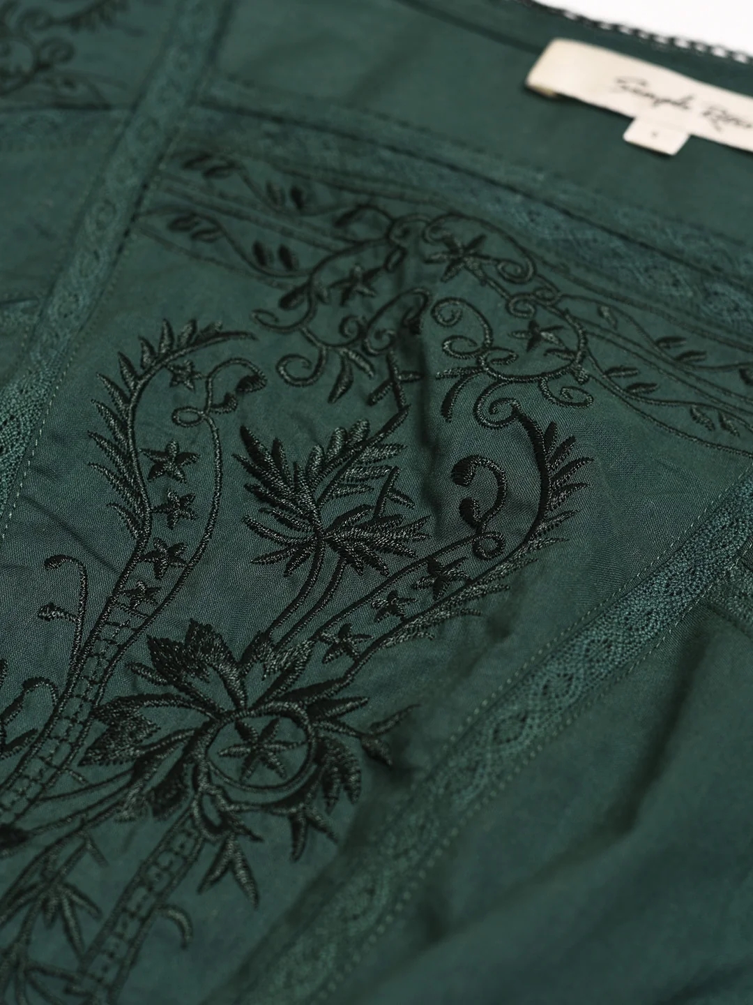 【Final Sale】Oakley Square Neck Embroidery 100% Cotton Blouse