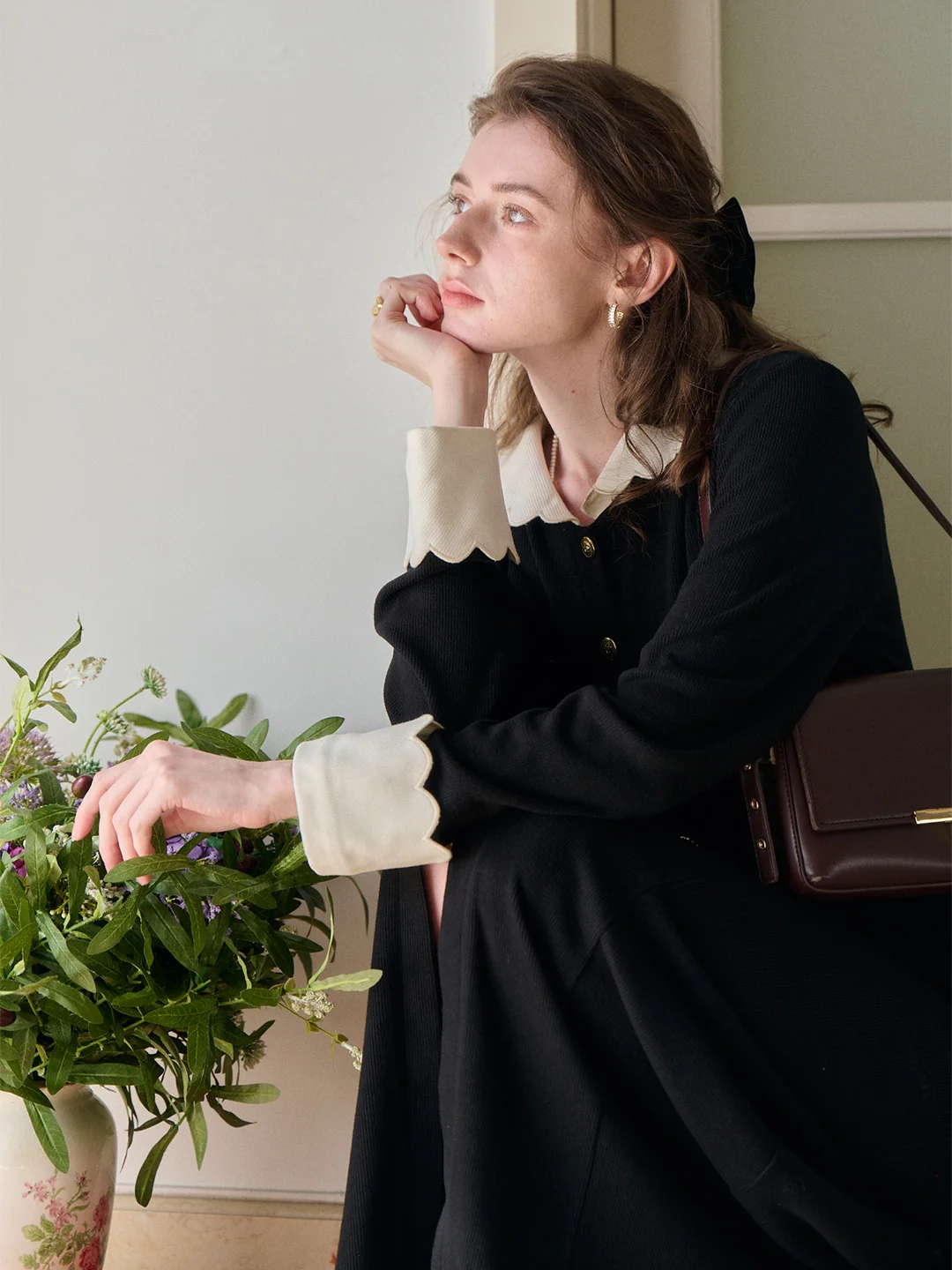 Noemi Peter Pan Collar Maxi Dress