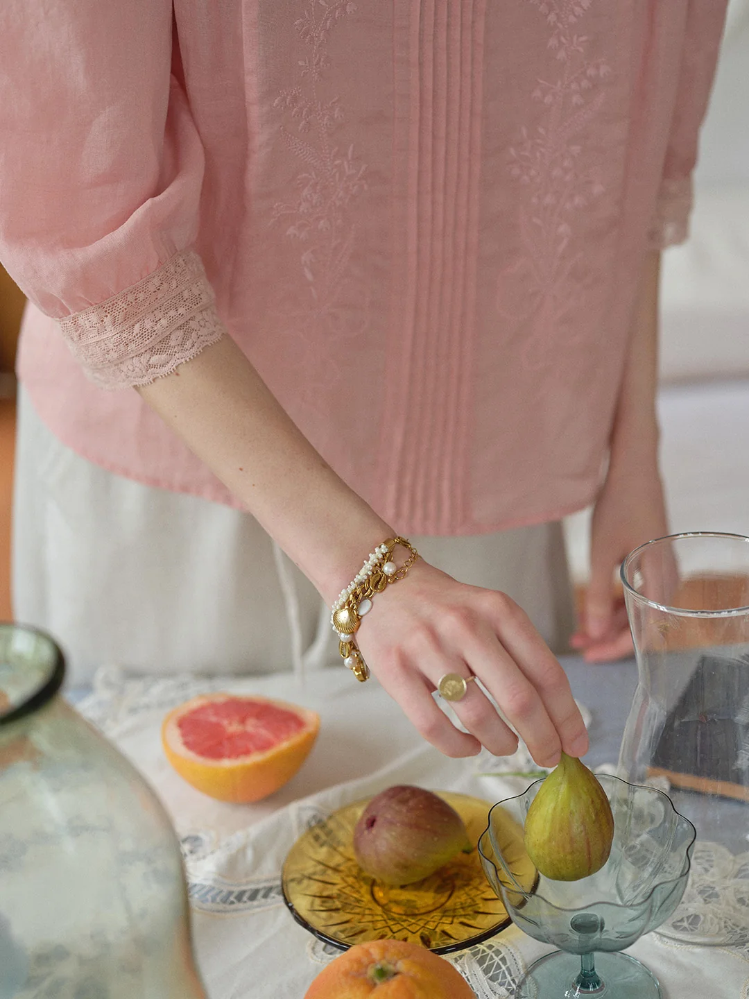 Raina Square Neck Embroidery Blouse