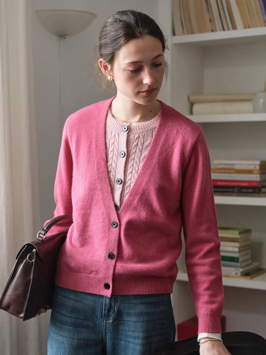 Ainhoa 100%Wool Drop Shoulder Versatile Cardigan